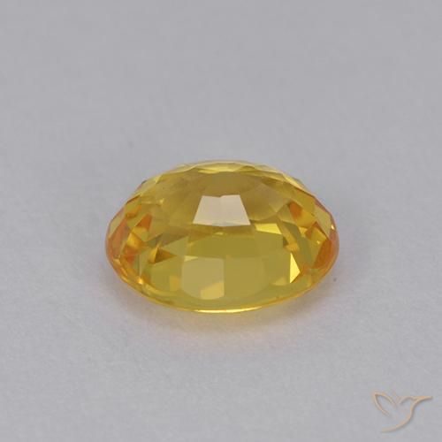 Sapphire Gemstone in 6.1 x 5.1 mm Size for Sale, Sapphire Stone in Golden Color