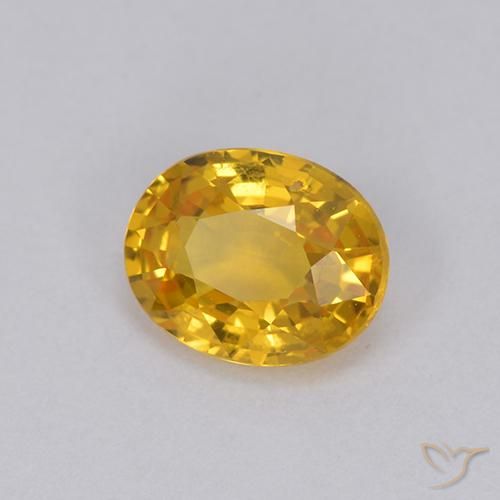 0.98 ct Golden Sapphire Stone, Natural Sapphire in Oval Facet Shape for Sale