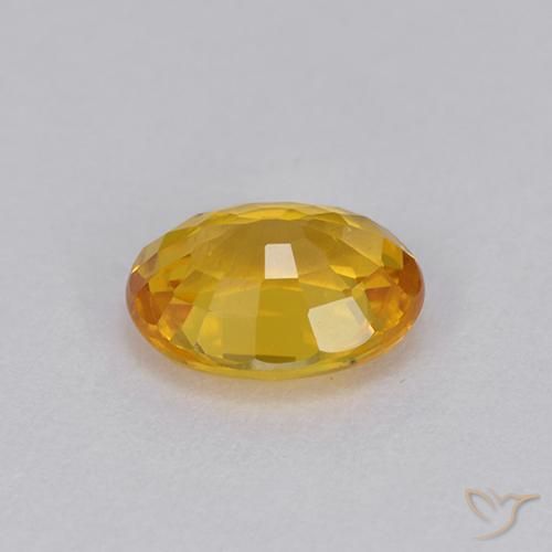Sapphire Gemstone in 6.5 x 5.2 mm Size for Sale, Sapphire Stone in Golden Color