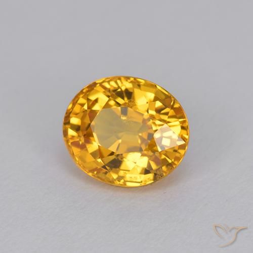 1.22 ct Golden Sapphire Stone, Natural Sapphire in Oval Facet Shape for Sale