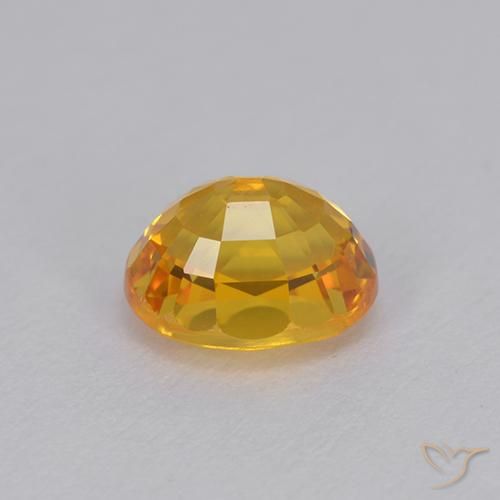 Sapphire Gemstone in 6.2 x 5.3 mm Size for Sale, Sapphire Stone in Dark Golden Color