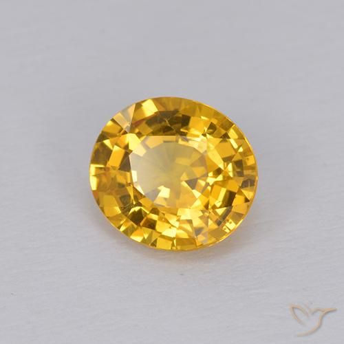 1.05 ct Golden Sapphire Stone, Natural Sapphire in Oval Facet Shape for Sale