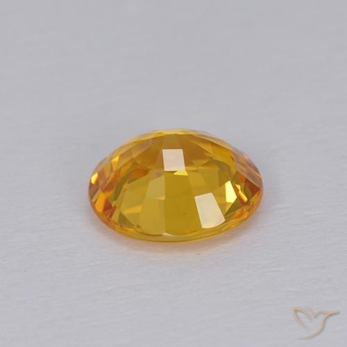 Sapphire Gemstone in 6.5 x 5.7 mm Size for Sale, Sapphire Stone in Dark Golden Color