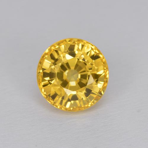 Golden Saphir Edelstein - 1.1ct Rund Facettenschliff (ID: 511934)
