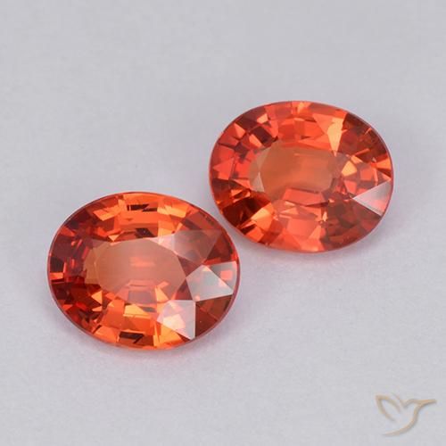Best Orange Sapphires for Oval Stud Earrings | Matching Size and Color
