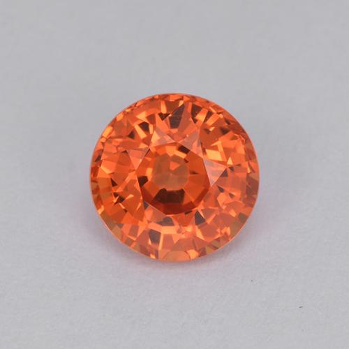 Reddish Orange Sapphire Gem - 1.1ct Round Facet (ID: 511962)