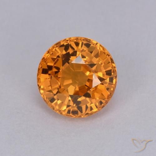 Naranja oscuro Zafiro Gema - 1.1ct Faceta Redonda (ID: 511969)