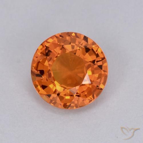 Arancione scuro Zaffiro Gem - 1.1ct Sfaccettatura rotonda (ID: 511970)