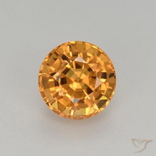 1.06ct Natural Dark Orange Sapphire, Round, VVS