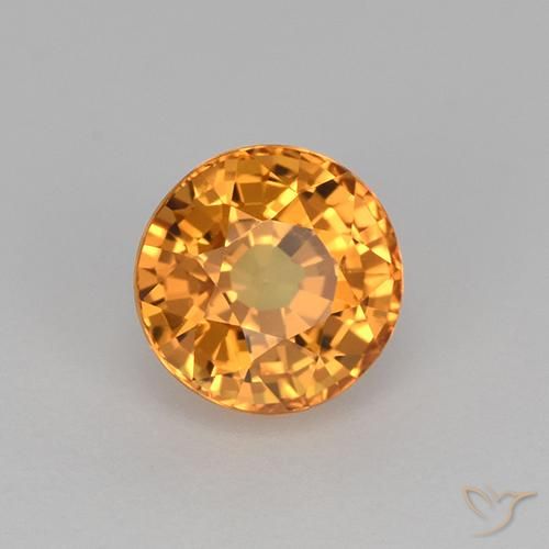 1.17 ct Golden Sapphire Stone, Natural Sapphire in Round Facet Shape for Sale