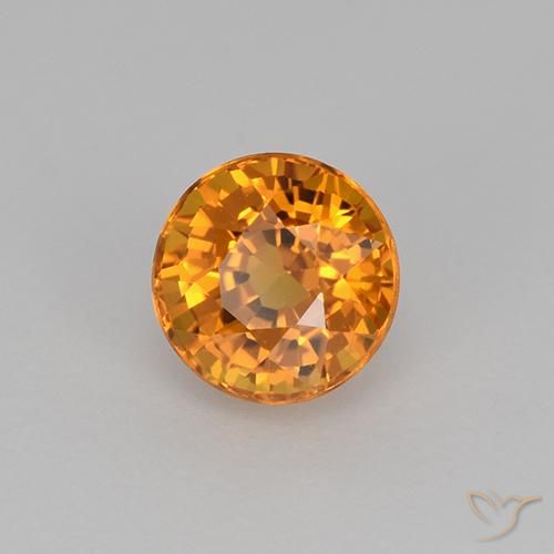 0.98 ct Golden Sapphire Stone, Natural Sapphire in Round Facet Shape for Sale