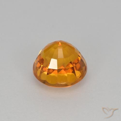 Sapphire Gemstone in 5.2 mm Size for Sale, Sapphire Stone in Deep Orange-Gold Color