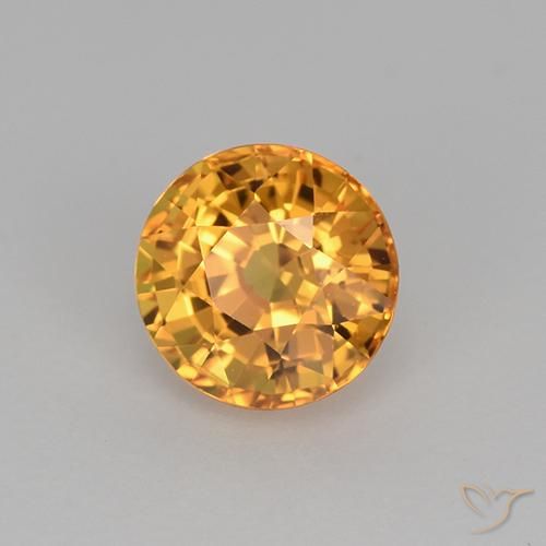 1.06 ct Golden Sapphire Stone, Natural Sapphire in Round Facet Shape for Sale