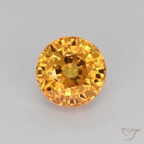 1.16ct Natural Medium Orange Sapphire, Round, VVS