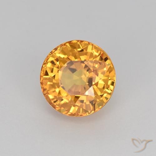 1.16 ct Golden Sapphire Stone, Natural Sapphire in Round Facet Shape for Sale