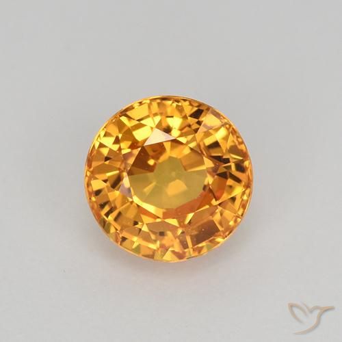 1.03ct Natural Medium Orange Sapphire, Round, VVS
