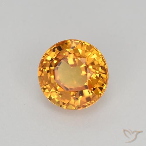 1.03 ct Golden Sapphire Stone, Natural Sapphire in Round Facet Shape for Sale