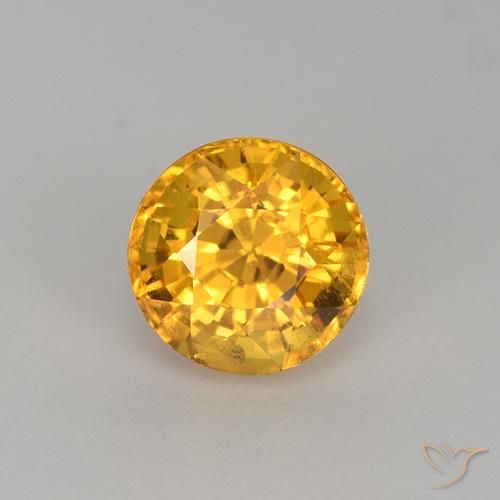 1.11ct Natural Deep Golden Orange Sapphire, Round, VVS-VS