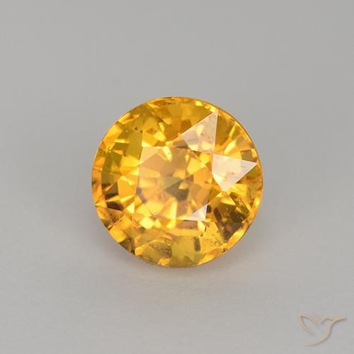 1.11 ct Golden Sapphire Stone, Natural Sapphire in Round Facet Shape for Sale
