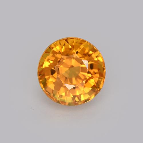 Deep Orange-Gold Сапфир Камень - 1ct Круглая Фасетная Огранка (ID: 512114)