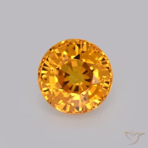 Deep Orange-Gold Sapphire Gem - 1.1ct Round Facet (ID: 512115)