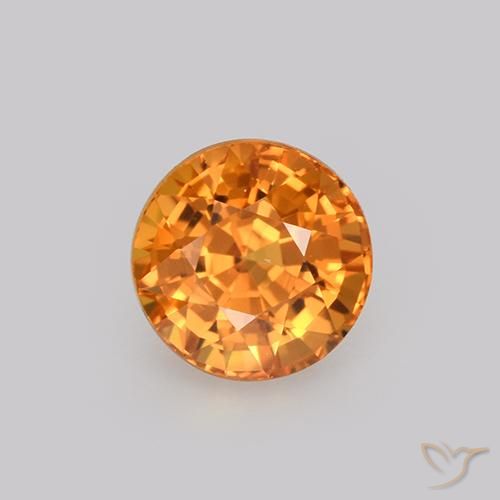 1.13ct Natural Dark Orange Sapphire, Round, VVS-VS