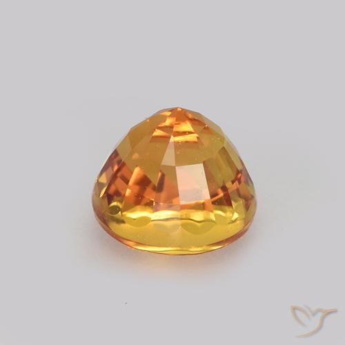 Sapphire Gemstone in 5.3 mm Size for Sale, Sapphire Stone in Dark Orange Color