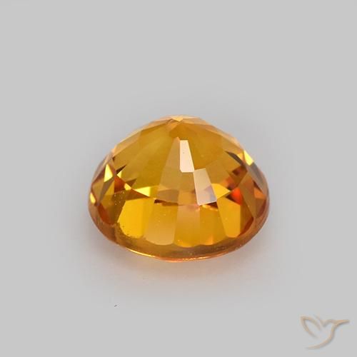 Sapphire Gemstone in 5.5 mm (calibrated) Size for Sale, Sapphire Stone in Deep Orange-Gold Color