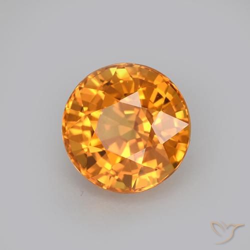 1.24 ct Golden Sapphire Stone, Natural Sapphire in Round Facet Shape for Sale