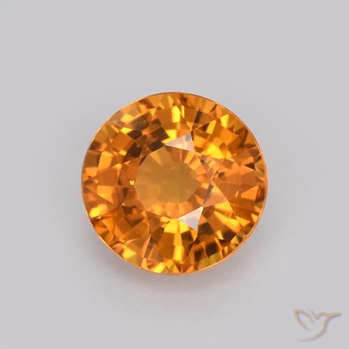 0.99 ct Golden Sapphire Stone, Natural Sapphire in Round Facet Shape for Sale