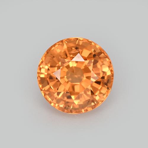 Naranja intenso Zafiro Gema - 1.1ct Faceta Redonda (ID: 512122)