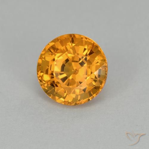 1.00 ct Golden Sapphire Stone, Natural Sapphire in Round Facet Shape for Sale