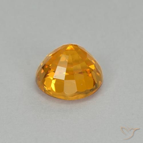 Sapphire Gemstone in 5.5 mm (calibrated) Size for Sale, Sapphire Stone in Deep Orange-Gold Color