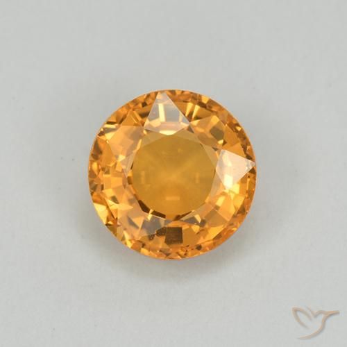 1.01ct Natural Medium Orange Sapphire, Round, VVS