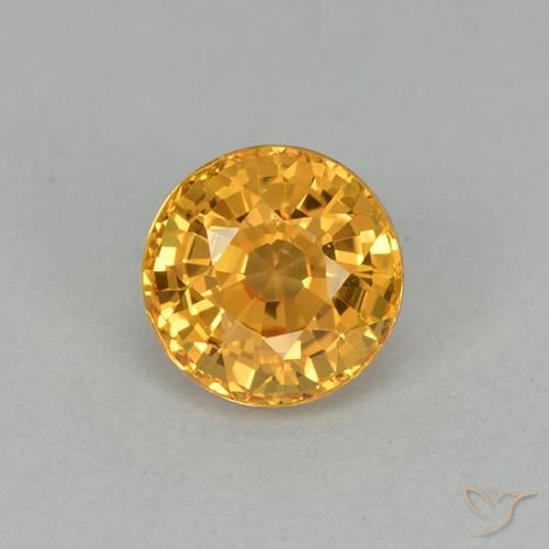 1.05ct Natural Dark Golden Sapphire, Round, VVS