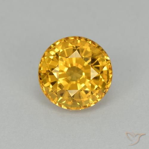 1.14ct Natural Deep Gold Sapphire, Round, VVS