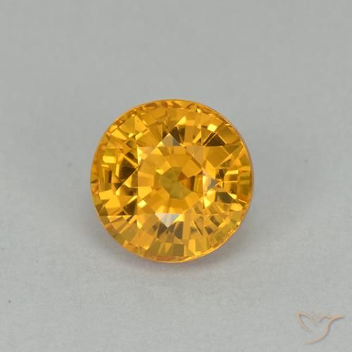 1.00ct Natural Dark Golden Sapphire, Round, VVS