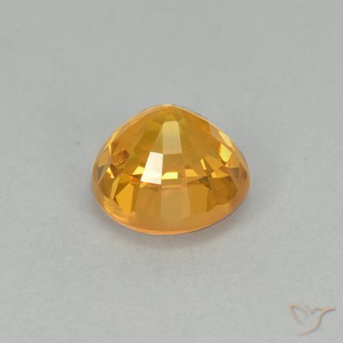 Sapphire Gemstone in 5.5 mm (calibrated) Size for Sale, Sapphire Stone in Dark Golden Color