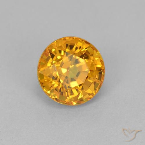 1.02 ct Golden Sapphire Stone, Natural Sapphire in Round Facet Shape for Sale