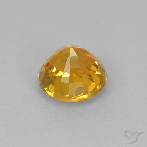 Sapphire Gemstone in 5.5 mm (calibrated) Size for Sale, Sapphire Stone in Deep Golden Orange Color