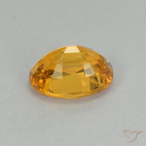 Sapphire Gemstone in 6.8 x 5.4 mm Size for Sale, Sapphire Stone in Dark Golden Color