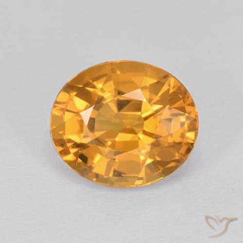 1.41 ct Loose Yellow Sapphire, 7 x 6 mm Oval Cut From Tanzania, Photo A