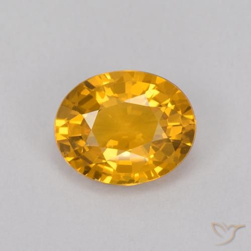 1 ct Loose Yellow Sapphire, 6.7 x 5.4 mm Oval Cut From Tanzania, Photo A