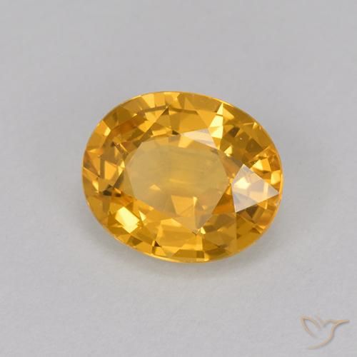 1.11 ct Golden Sapphire Stone, Natural Sapphire in Oval Facet Shape for Sale