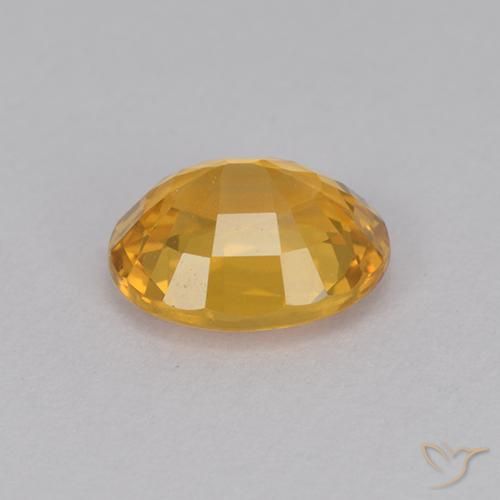 Sapphire Gemstone in 6.7 x 5.5 mm Size for Sale, Sapphire Stone in Dark Golden Color