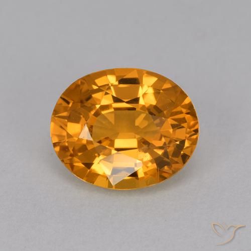 1.14ct Natural Deep Orange-Gold Sapphire, Oval, VVS