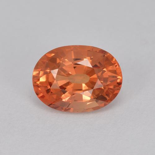 Оранжево-Красный Сапфир Камень - 1ct Фасетный Овал (ID: 512146)