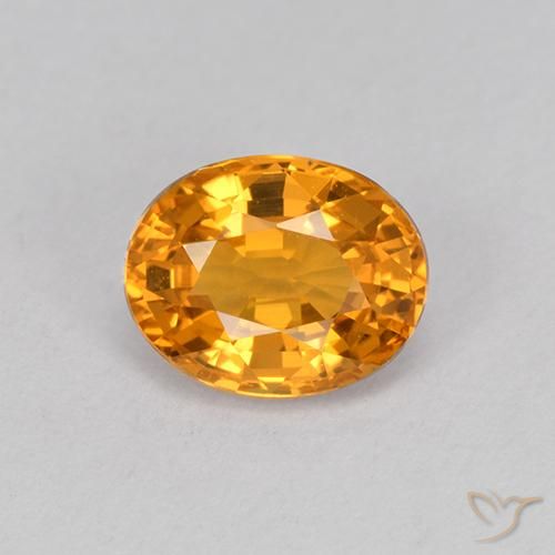 1.03ct Natural Orange-Gold Sapphire, Oval, VVS