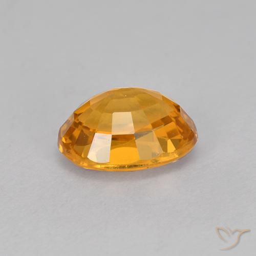 Sapphire Gemstone in 6.4 x 5 mm Size for Sale, Sapphire Stone in Orange-Gold Color