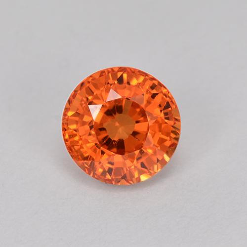 rötlich-orange Saphir Edelstein - 1ct Rund Facettenschliff (ID: 512148)